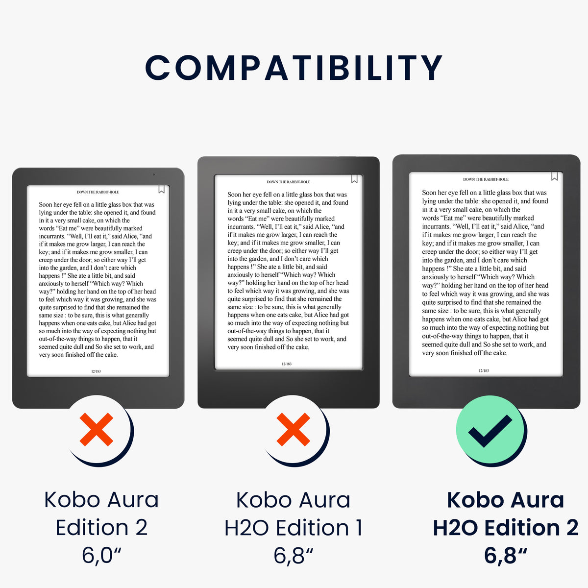 Kobo Aura H2O Edition 2 eReader Hülle mit Schlaufe und Ständer