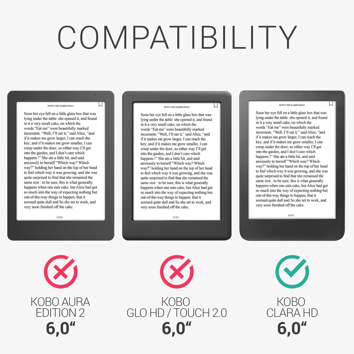Kobo Clara HD mit Auto-Sleep eReader Flip Case