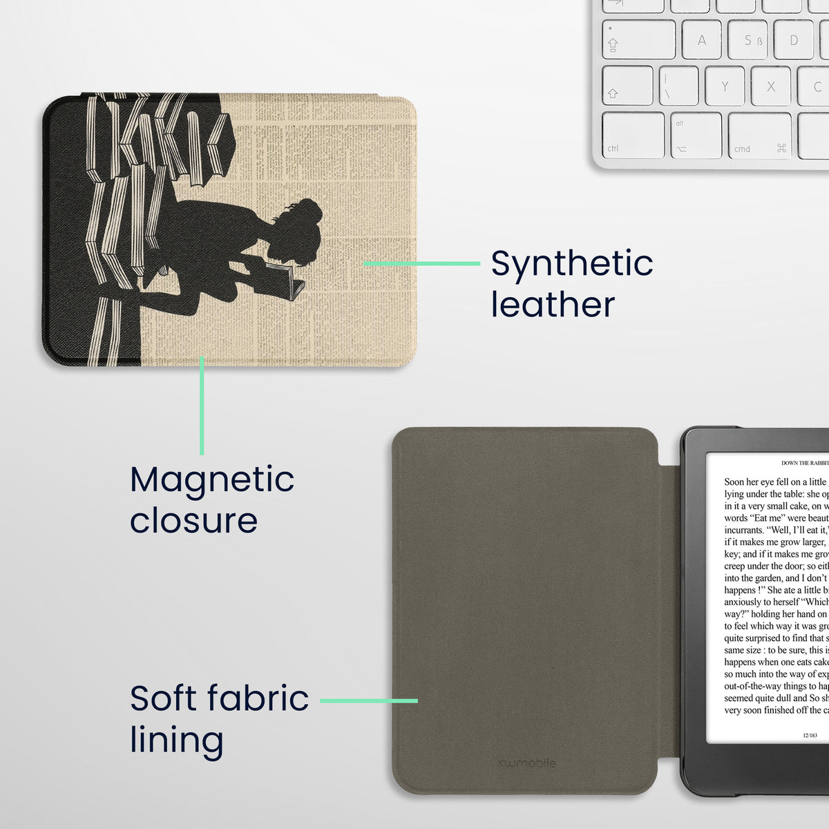 Kobo Clara HD mit Auto-Sleep eReader Flip Case
