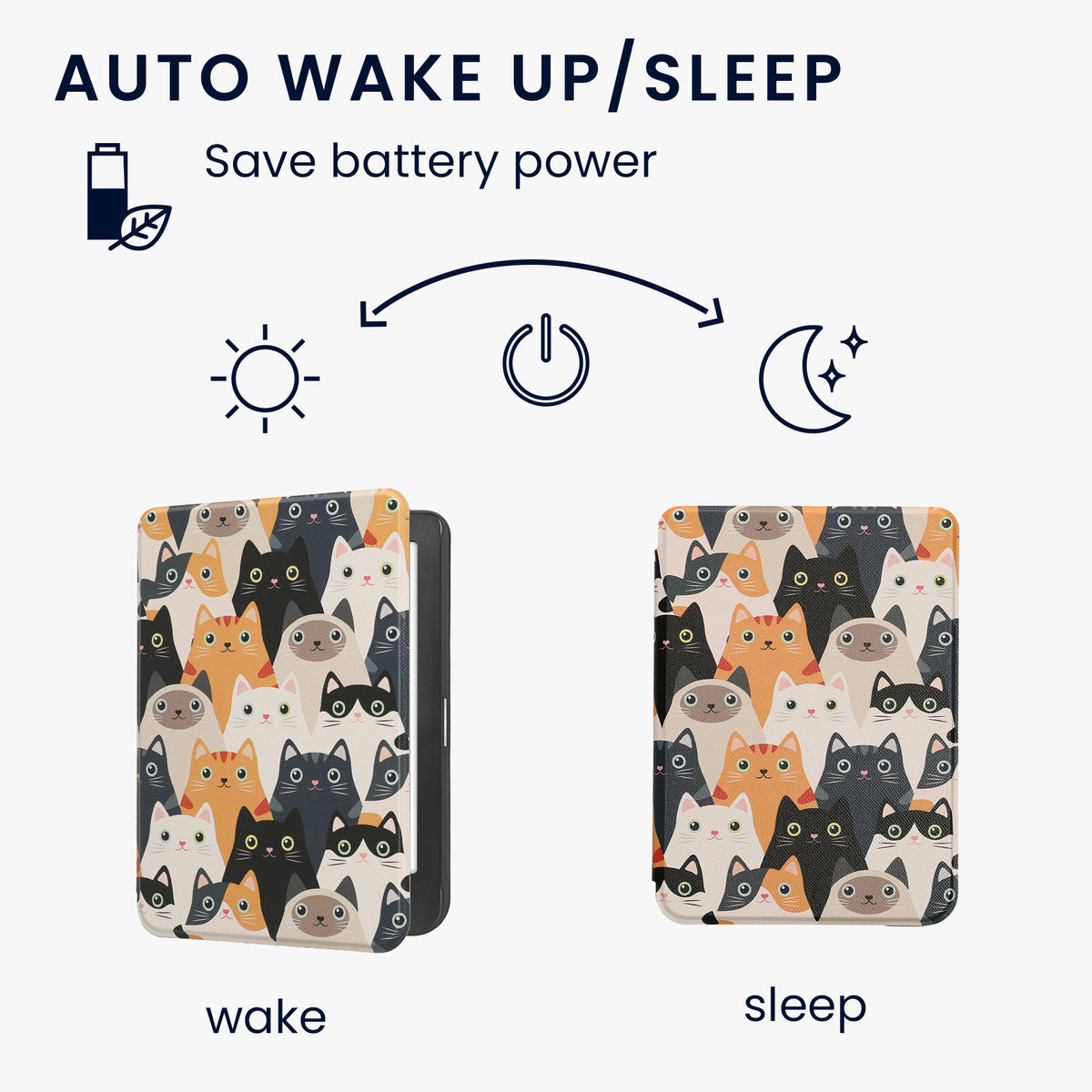 Kobo Clara HD mit Auto-Sleep eReader Flip Case