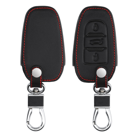kwmobile Schlüsselhülle für Peugeot Citroen 3-Tasten Smartkey Autoschlüssel (nur Keyless Go) Hülle - Autoschlüssel Schlüssel Hülle - Schlüsselcover aus Kunstleder in Schwarz Schwarz  