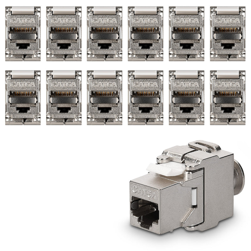 kwmobile Keystone Modul für CAT 6A Kabel - 10 Gbit/s geschirmt Schnappverschluss - werkzeugfreier Anschluss an Modular