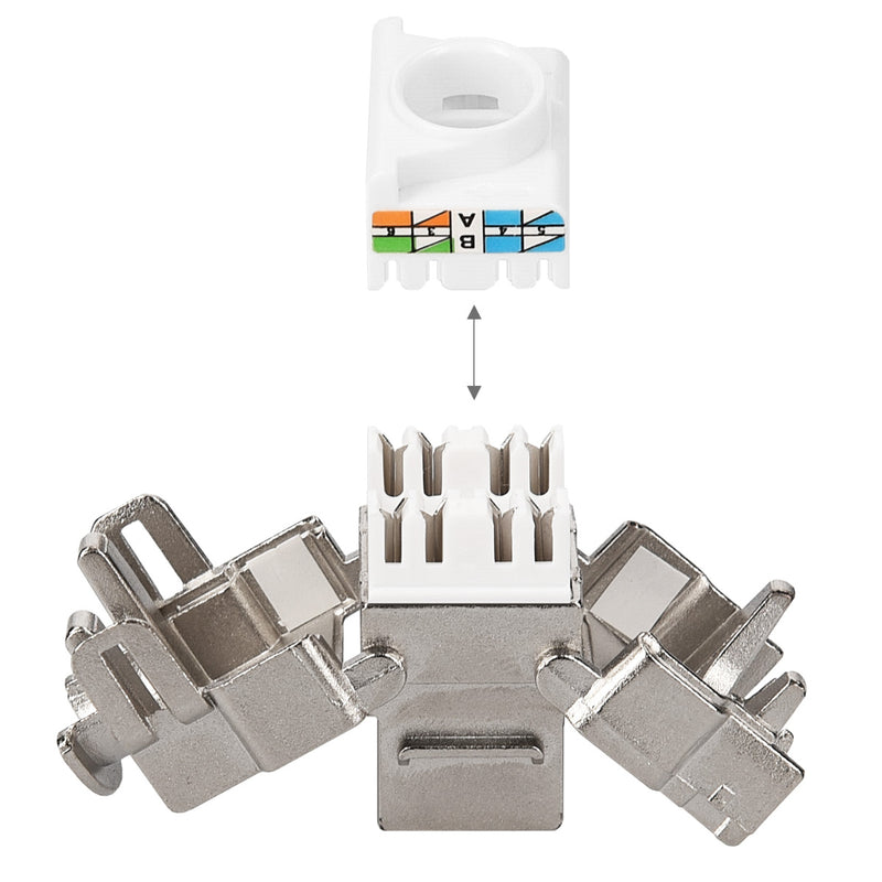 kwmobile Keystone Modul für CAT 6A Kabel - 10 Gbit/s geschirmt Schnappverschluss - werkzeugfreier Anschluss an Modular