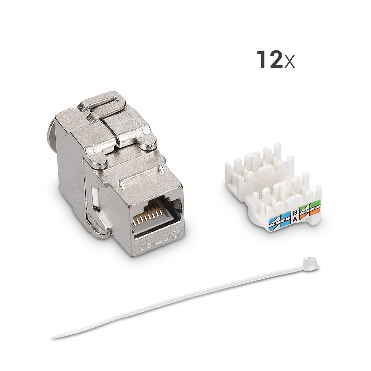 kwmobile Keystone Modul für CAT 6A Kabel - 10 Gbit/s geschirmt Schnappverschluss - werkzeugfreier Anschluss an Modular