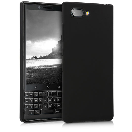 kwmobile Handyhülle für Blackberry KEYtwo (Key2) Hülle - TPU Case - Kabelloses Laden - Schutzhülle Cover in Schwarz matt Schwarz matt  