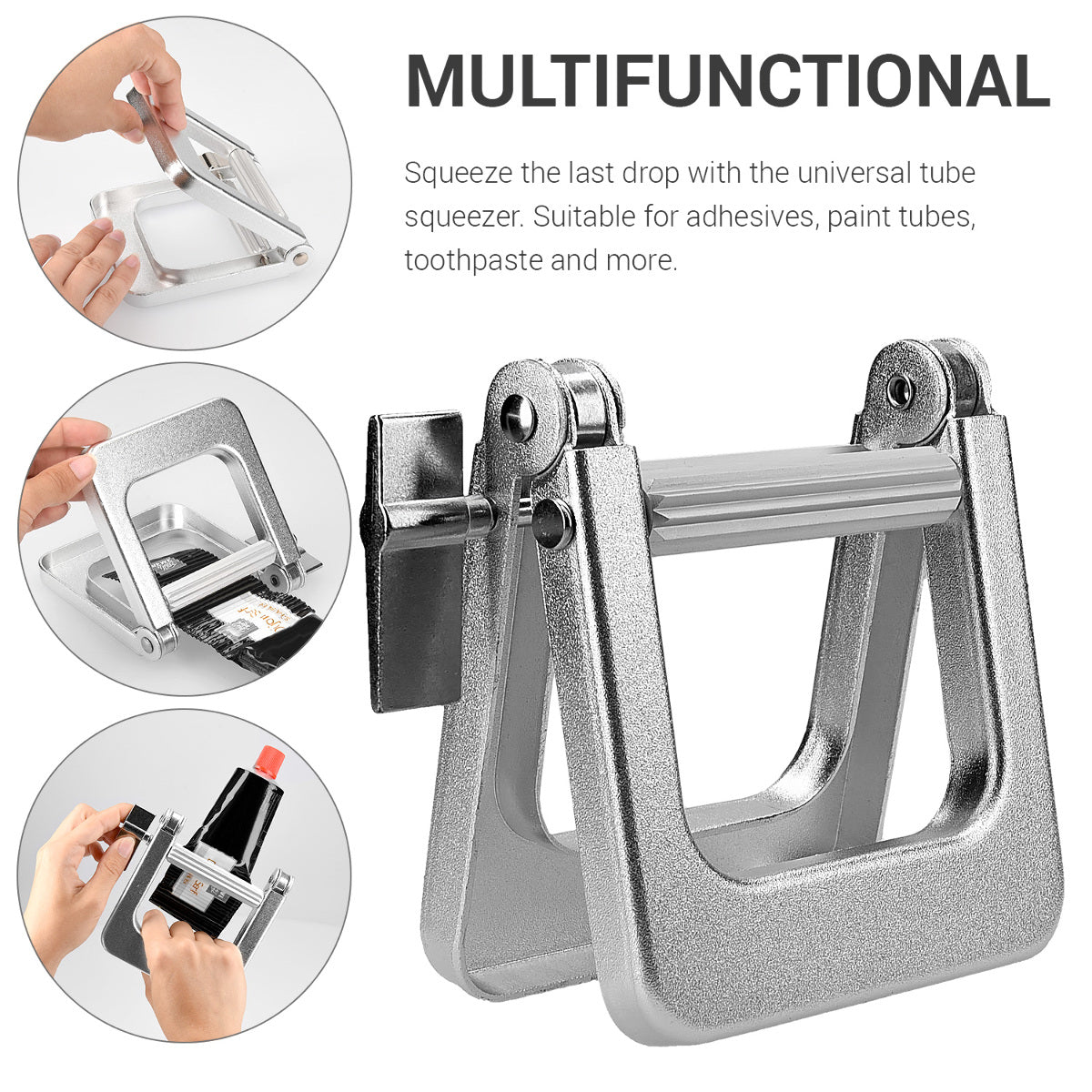 kwmobile Tubenquetscher Zahnpastaspender aus Metall - Tubenausdrücker Tubenpresse - Tubenquetscher für Alle