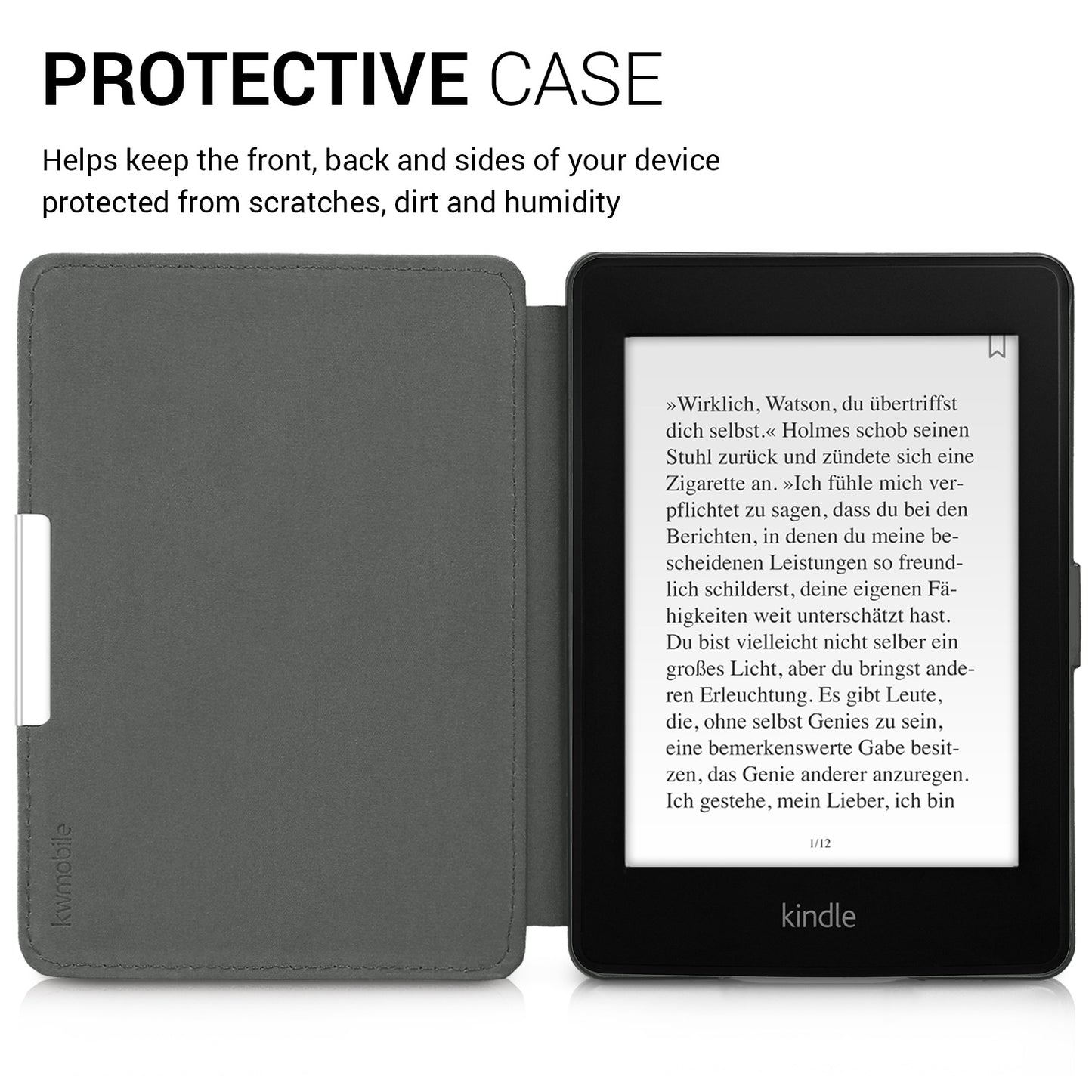 kwmobile Schutzhülle für Amazon Kindle Paperwhite Hülle - eReader Flip Case mit Auto Sleep Funktion