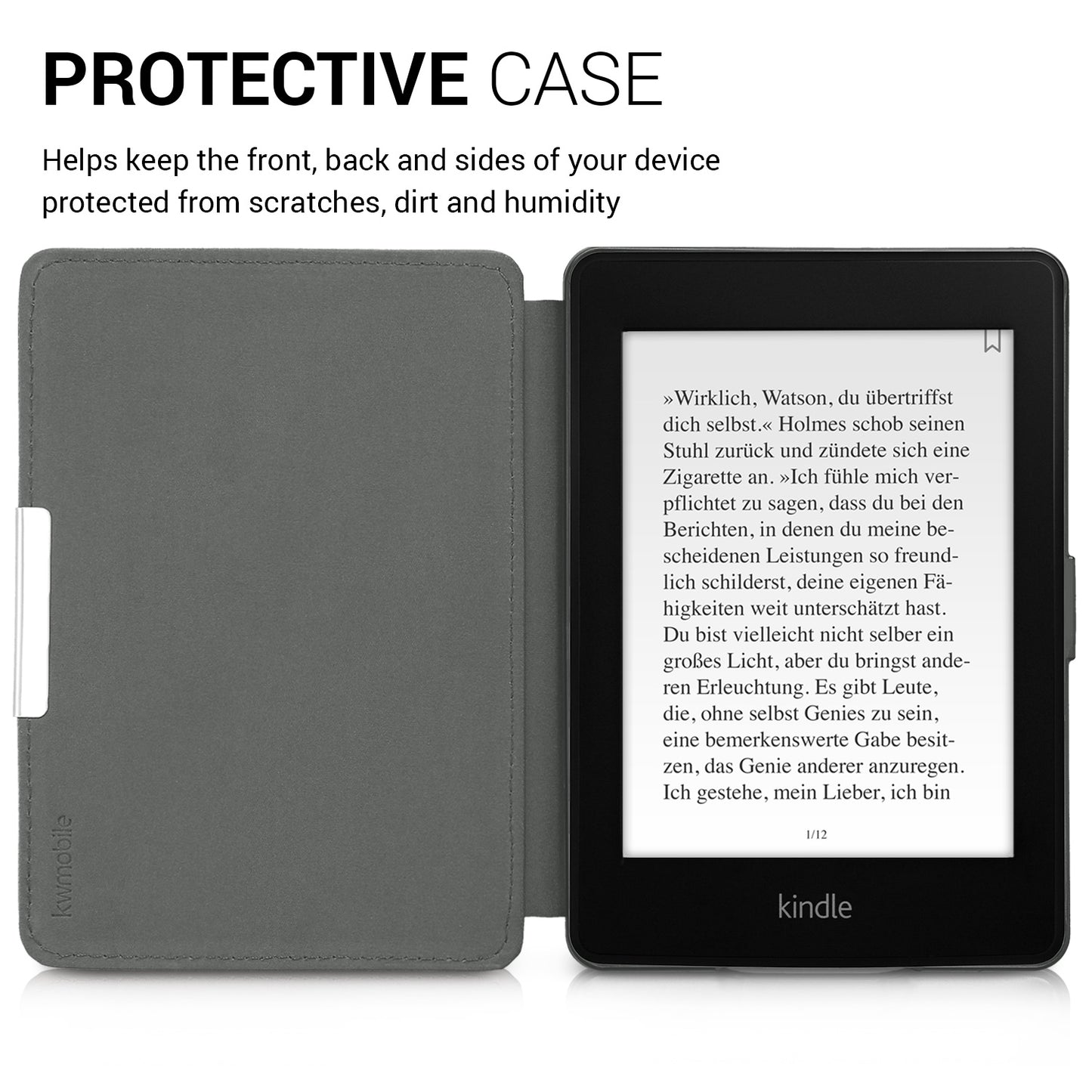 kwmobile Schutzhülle für Amazon Kindle Paperwhite Hülle - eReader Flip Case mit Auto Sleep Funktion