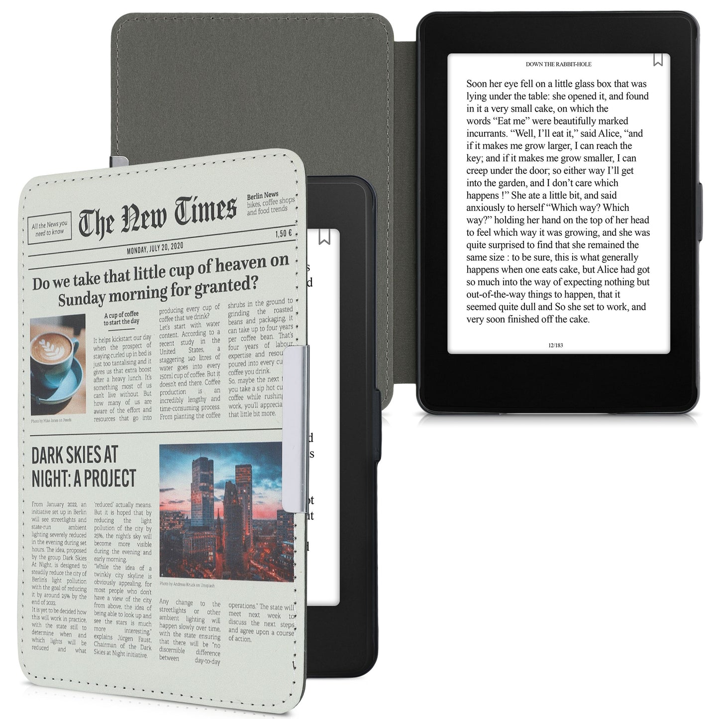 kwmobile Schutzhülle für Amazon Kindle Paperwhite Hülle - eReader Flip Case mit Auto Sleep Funktion