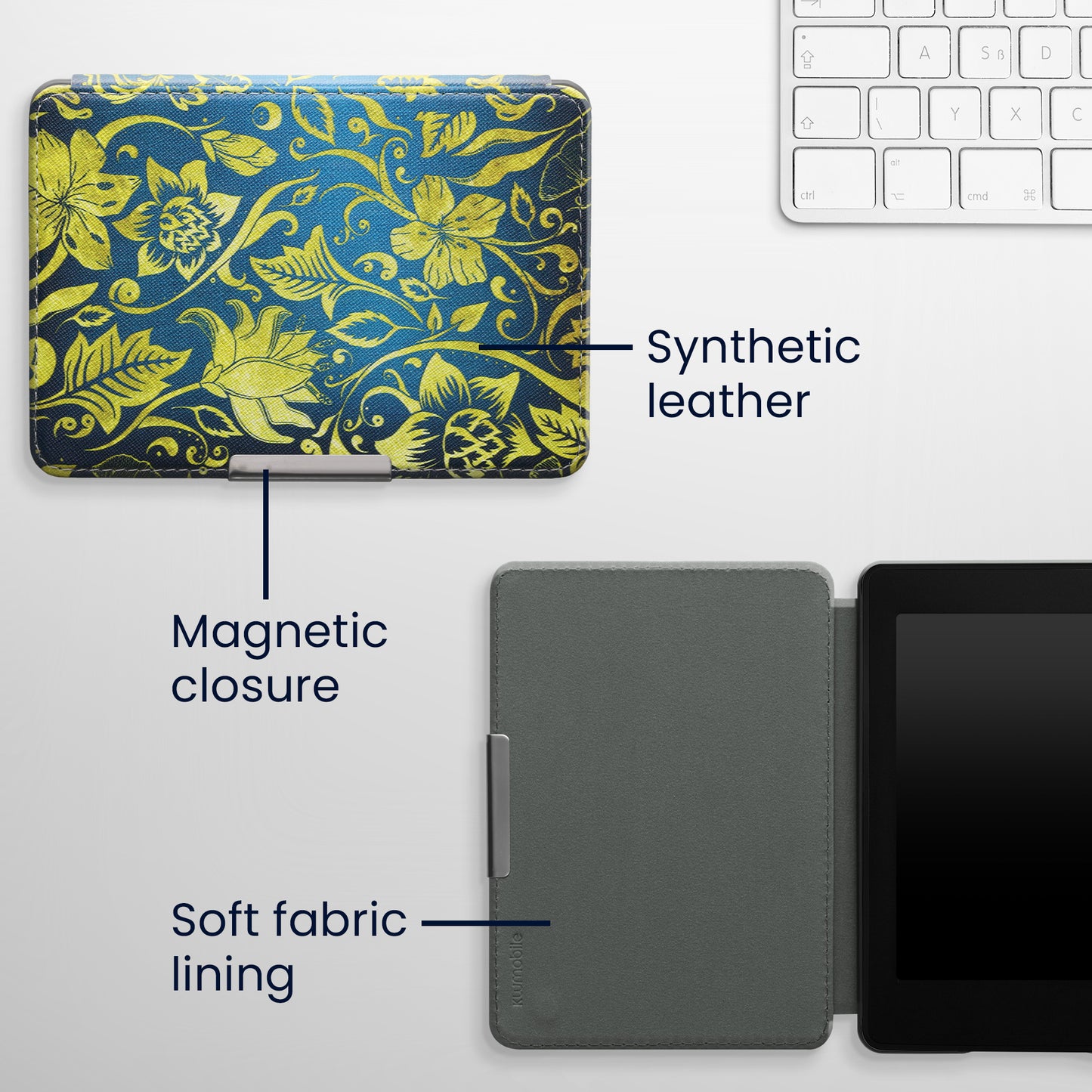 kwmobile Schutzhülle für Amazon Kindle Paperwhite Hülle - eReader Flip Case mit Auto Sleep Funktion