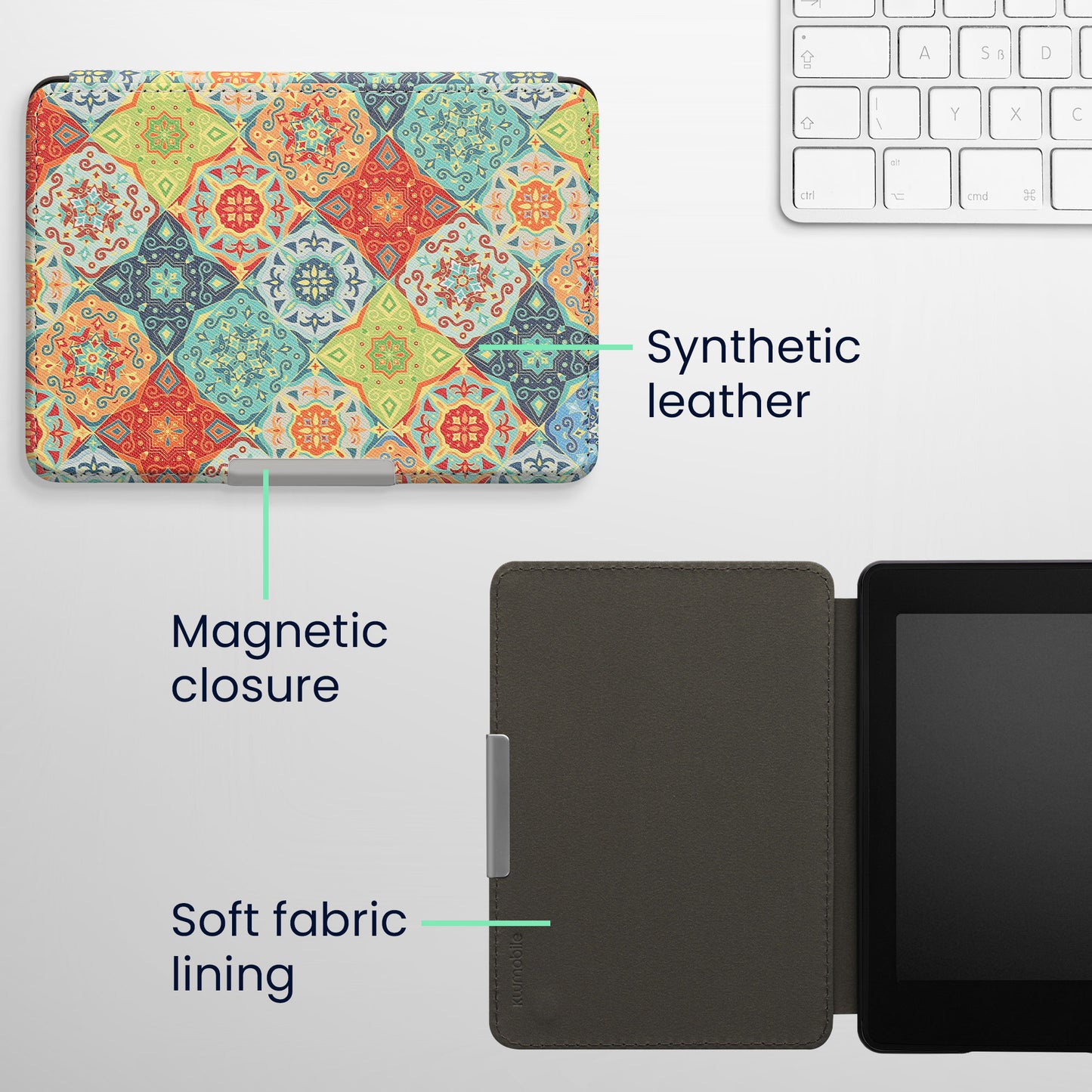 kwmobile Schutzhülle für Amazon Kindle Paperwhite Hülle - eReader Flip Case mit Auto Sleep Funktion