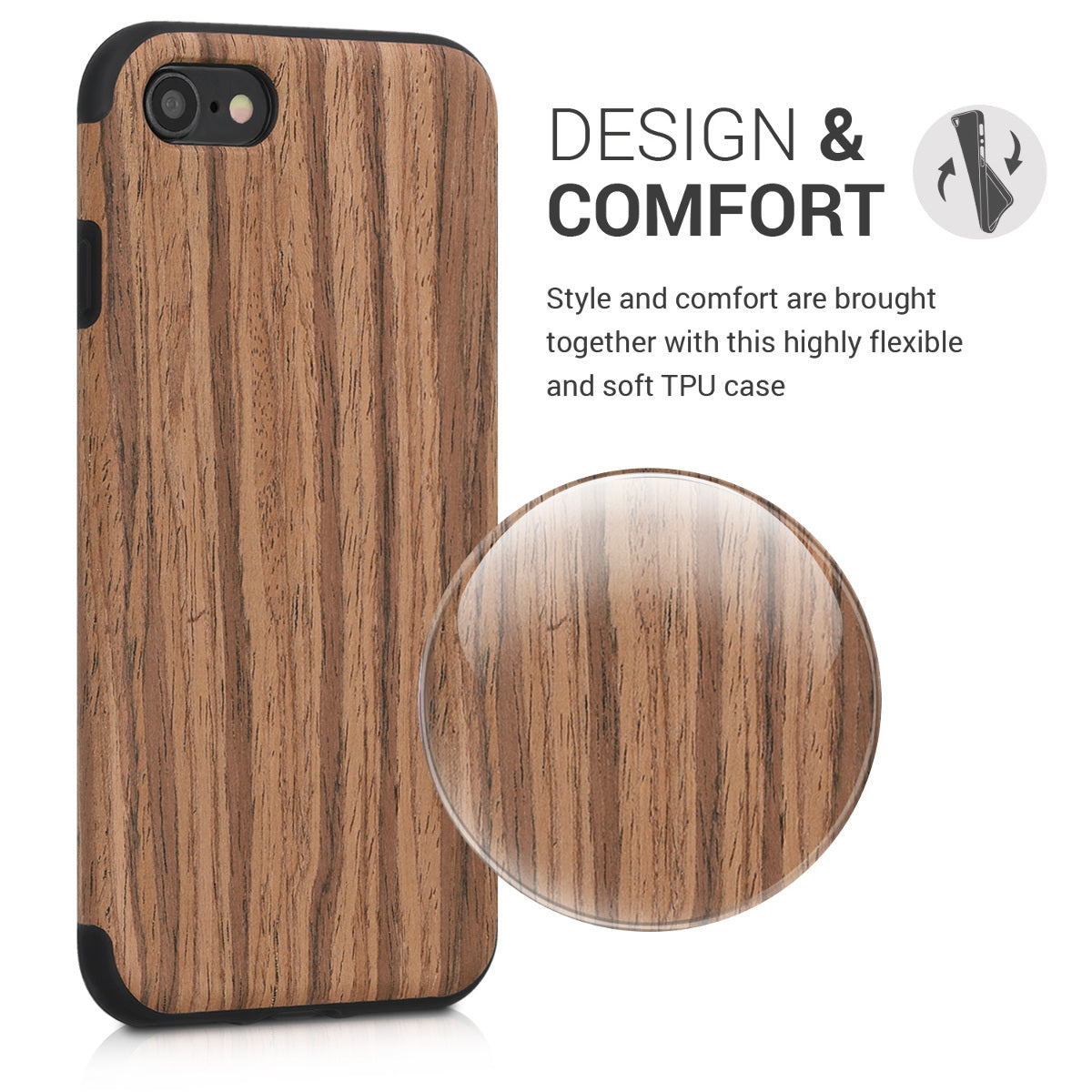 Apple iPhone SE (2022) / SE (2020) / 8 / 7 Backcover Holzmaserung
