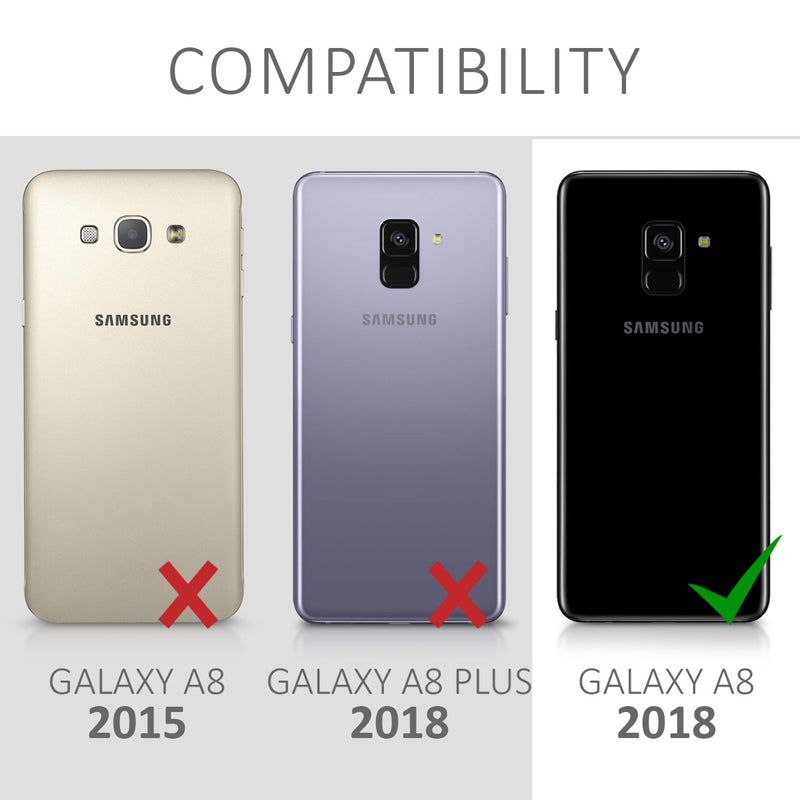 kwmobile Wallet Case kompatibel mit Samsung Galaxy A8 (2018) Hülle - Cover mit Ständer und Kartenfächern