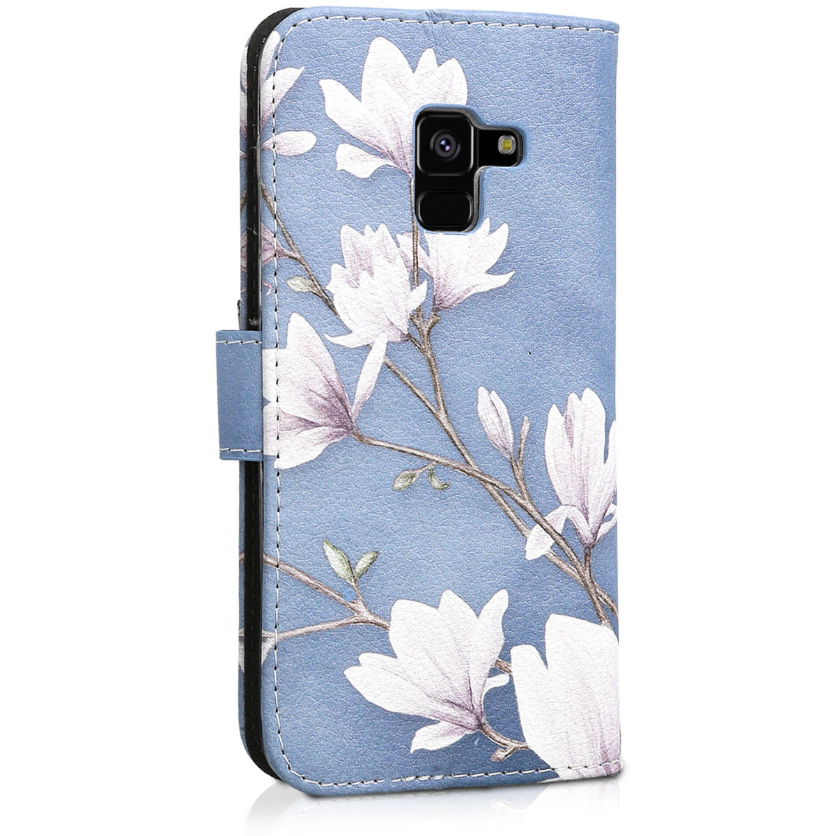 kwmobile Wallet Case kompatibel mit Samsung Galaxy A8 (2018) Hülle - Cover mit Ständer und Kartenfächern