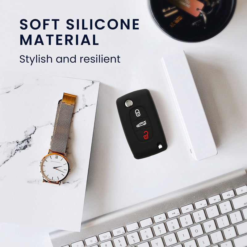 Silikon Hülle kompatibel mit Peugeot Citroen Autoschlüssel
