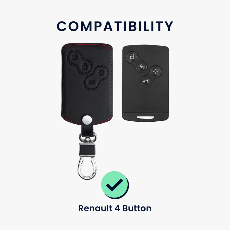 kwmobile Schlüsselhülle für Renault 4-Tasten Autoschlüssel Karte (nur Keyless Go) Hülle - Autoschlüssel Schlüssel Hülle - Schlüsselcover aus Kunstleder
