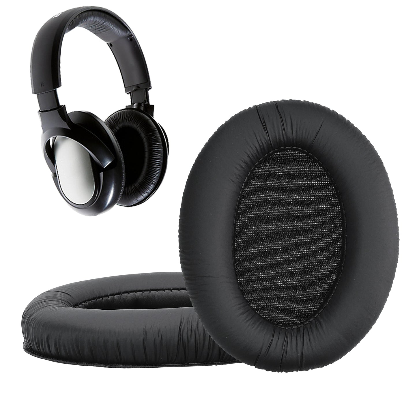 kwmobile 2x Ohr Polster für Sennheiser HD201 / HD206 / HD180 / HD200 Pro Ohrpolster - Ersatz Ohrpolster - Kopfhörer Ersatzteile - Kopfhörer Ersatzpolster für Over Ear Headphones Schwarz  