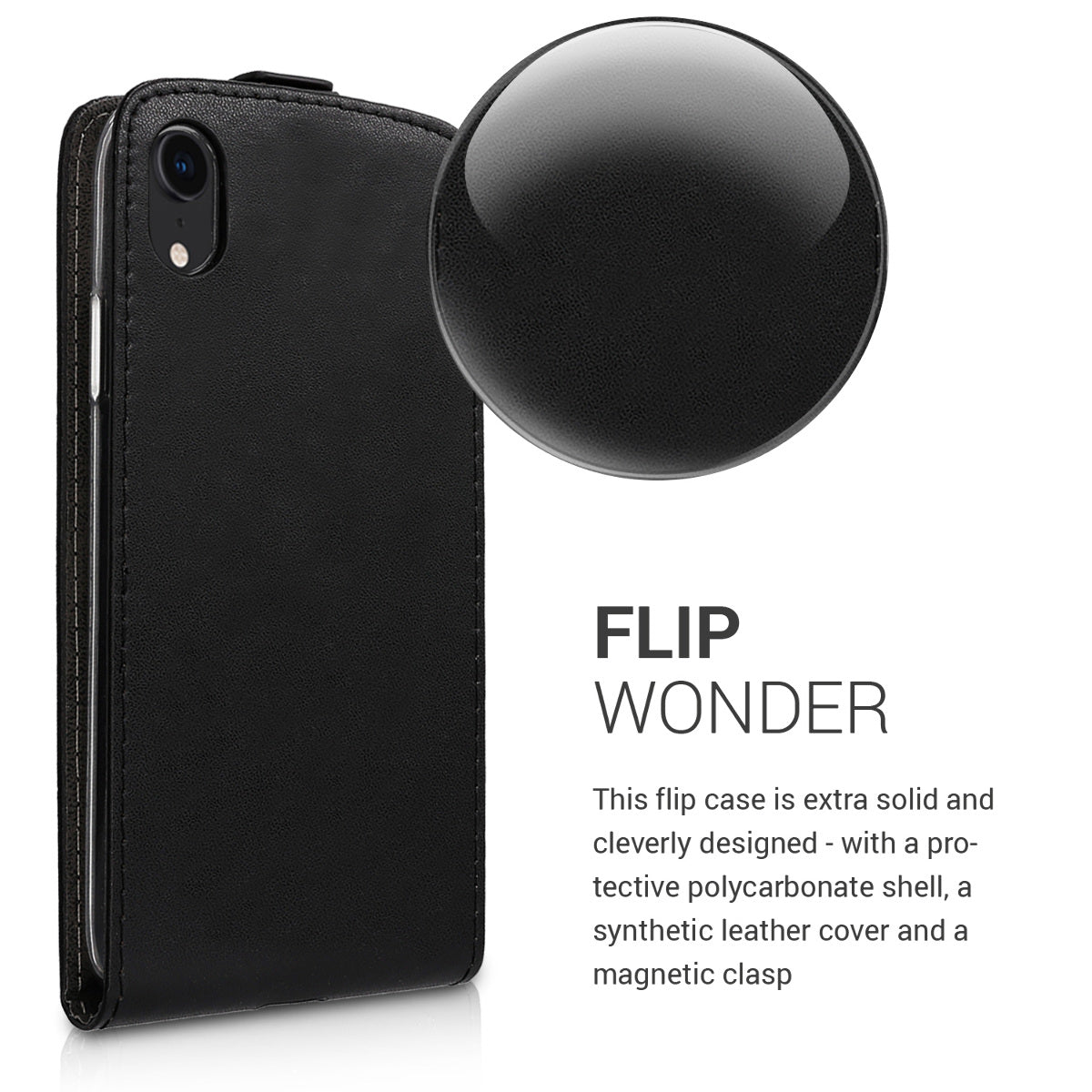 kwmobile Schutzhülle kompatibel mit Apple iPhone XR - Hülle Handy - Flip Case Handyhülle