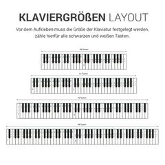 kwmobile Klavier Keyboard Noten Aufkleber - für 49 61 76 88 Tasten Instrumente - Vinyl Piano Sticker für weiße Tasten