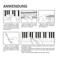 kwmobile Klavier Keyboard Noten Aufkleber - für 49 61 76 88 Tasten Instrumente - Vinyl Piano Sticker für weiße Tasten