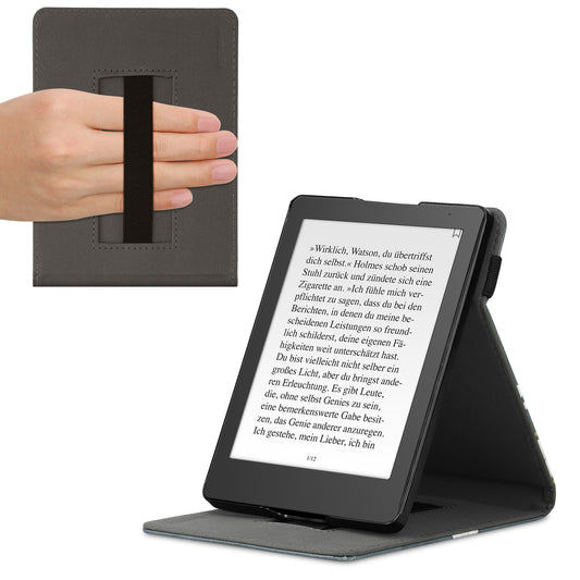 kwmobile Hülle kompatibel mit Kobo Aura Edition 2 Hülle - Case mit Schlaufe und Ständer