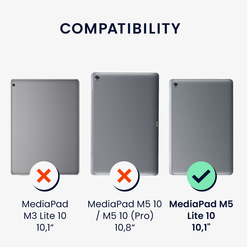 kwmobile Schutzhülle kompatibel mit Huawei MediaPad M5 Lite 10 - Hülle 360° Tablet Cover Case