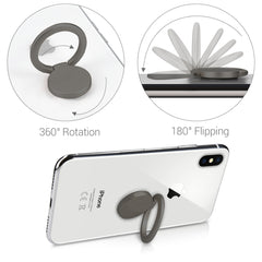 kwmobile Smartphone Ring Fingerhalter aus Metall - 360° drehbare Ringhalter Handy Fingerhalterung mit Standfunktion