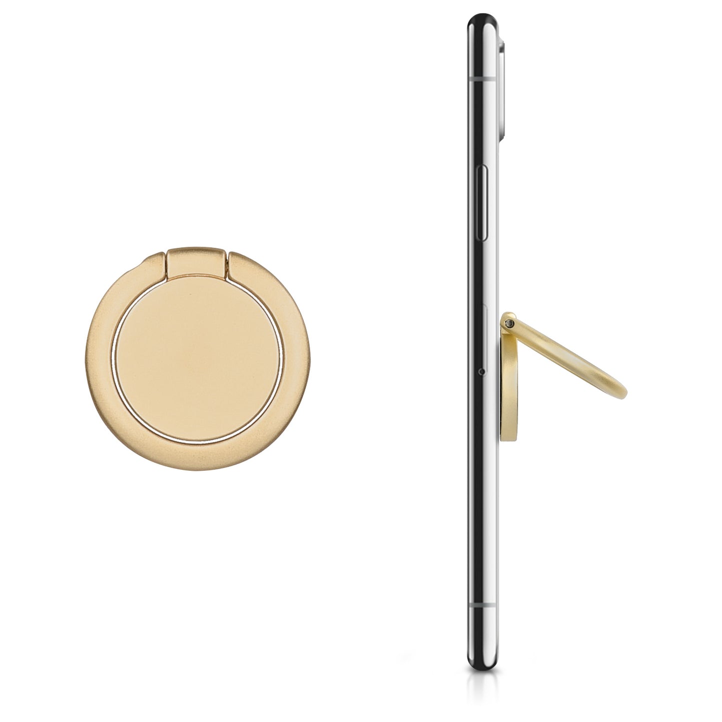 kwmobile Smartphone Ring Fingerhalter aus Metall - 360° drehbare Ringhalter Handy Fingerhalterung mit Standfunktion