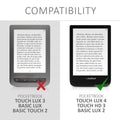 Kunstleder Hülle kompatibel mit Pocketbook Touch Lux 4/5/Touch HD 3/Color (2020)/ Vivlio Lux 5