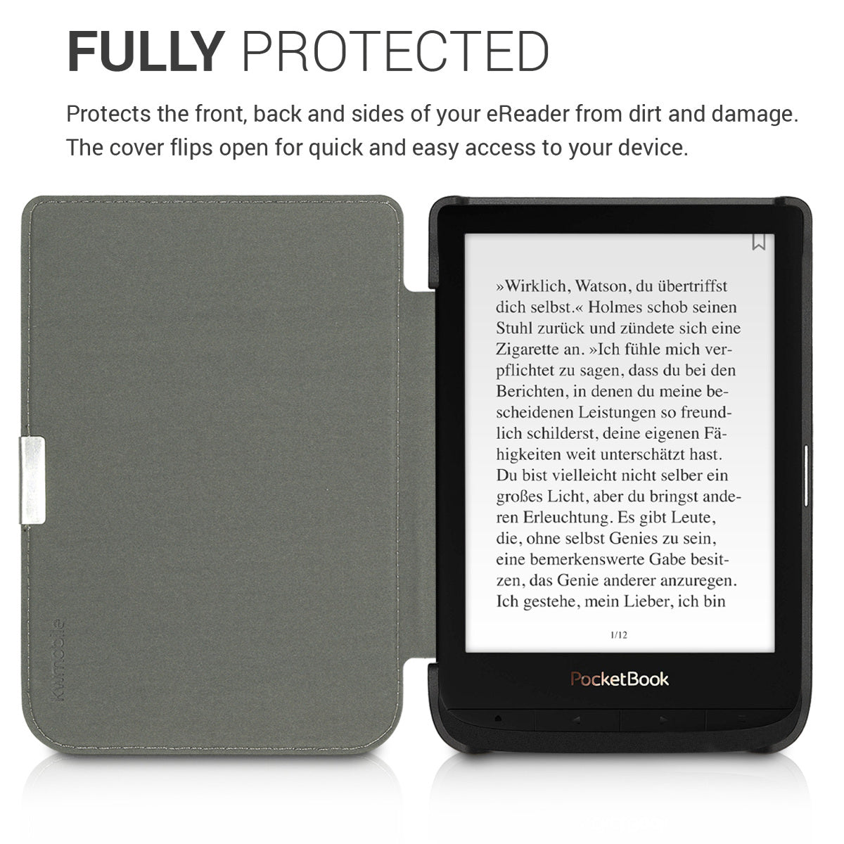 Kunstleder Hülle kompatibel mit Pocketbook Touch Lux 4/5/Touch HD 3/Color (2020)/ Vivlio Lux 5