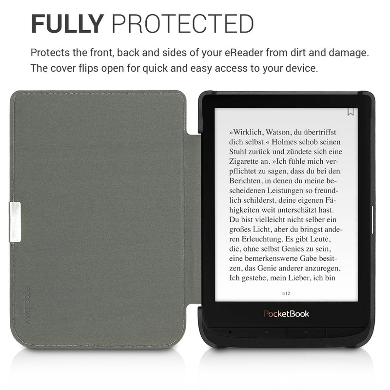 Kunstleder Hülle kompatibel mit Pocketbook Touch Lux 4/5/Touch HD 3/Color (2020)/ Vivlio Lux 5