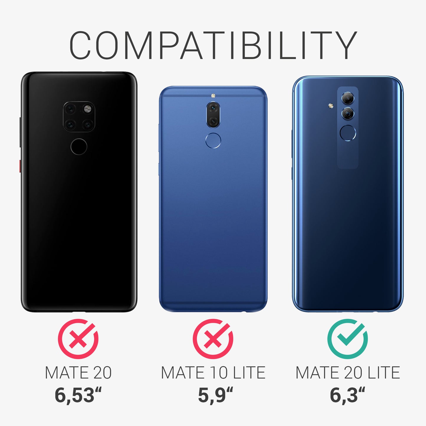 kwmobile Handyhülle für Huawei Mate 20 Lite Hülle - Case Silikon - Kabelloses Laden - Schutzhülle Cover