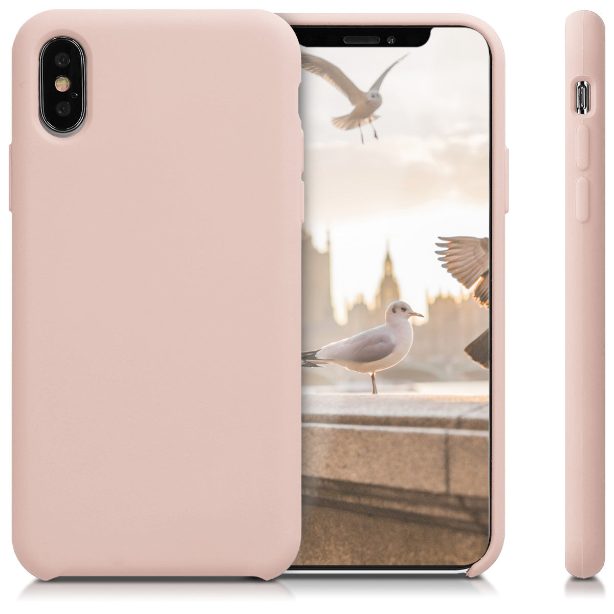 kwmobile Handyhülle für Apple iPhone XS Hülle - Case Silikon - Kabelloses Laden - Schutzhülle Cover