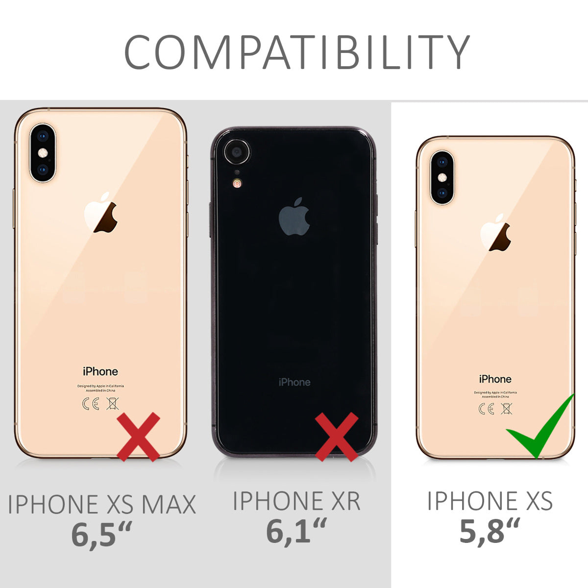 kwmobile Handyhülle für Apple iPhone XS Hülle - Case Silikon - Kabelloses Laden - Schutzhülle Cover