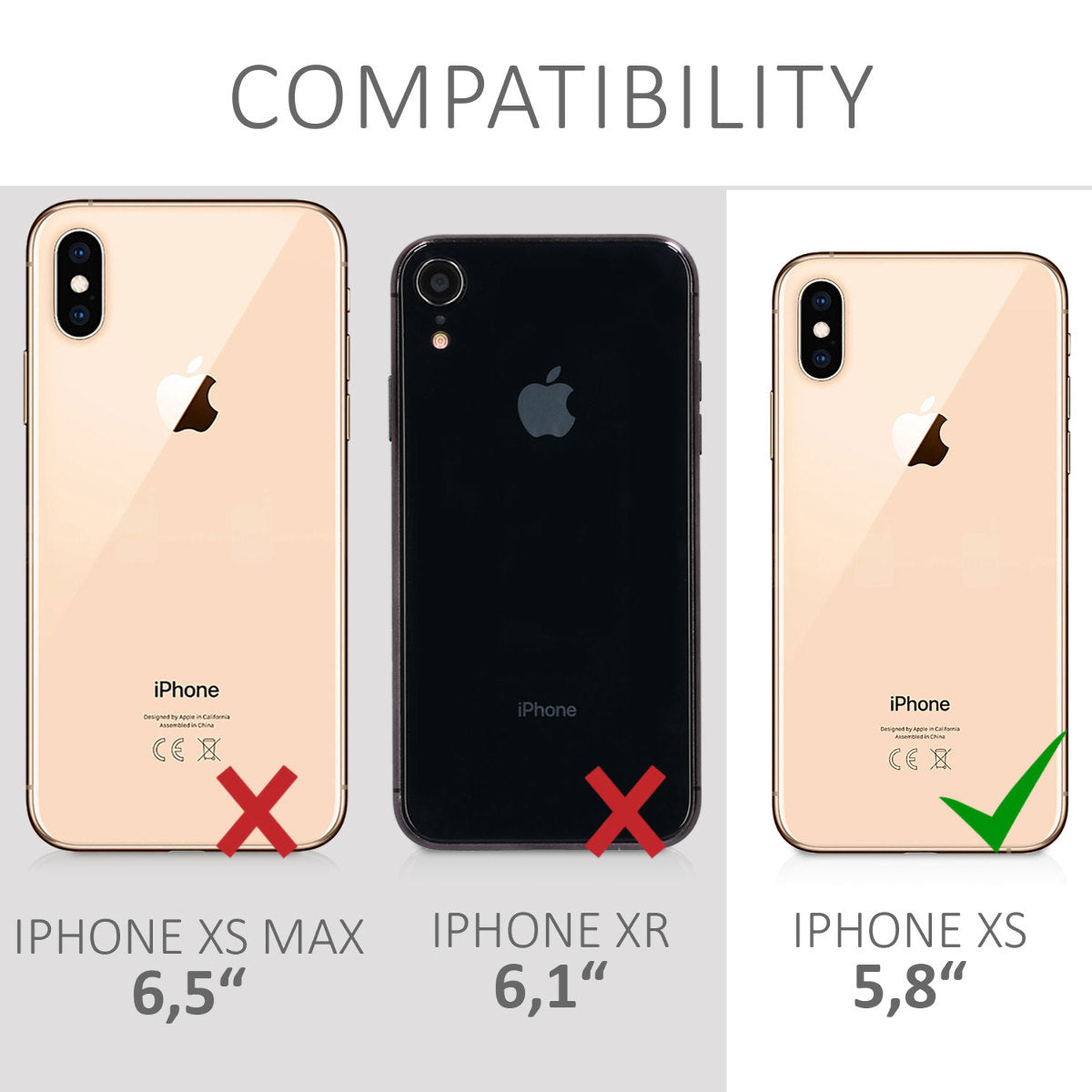 kwmobile Handyhülle für Apple iPhone XS Hülle - Case Silikon - Kabelloses Laden - Schutzhülle Cover