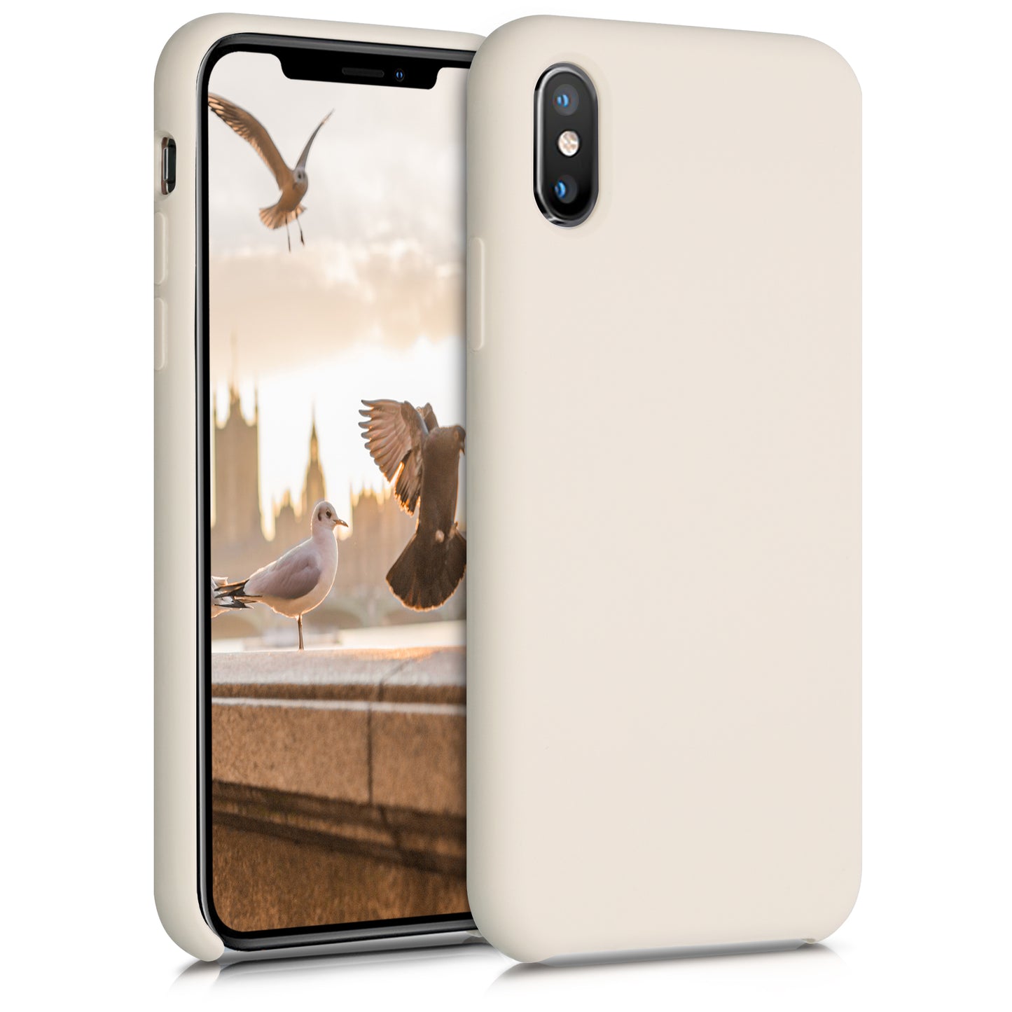 kwmobile Handyhülle für Apple iPhone XS Hülle - Case Silikon - Kabelloses Laden - Schutzhülle Cover