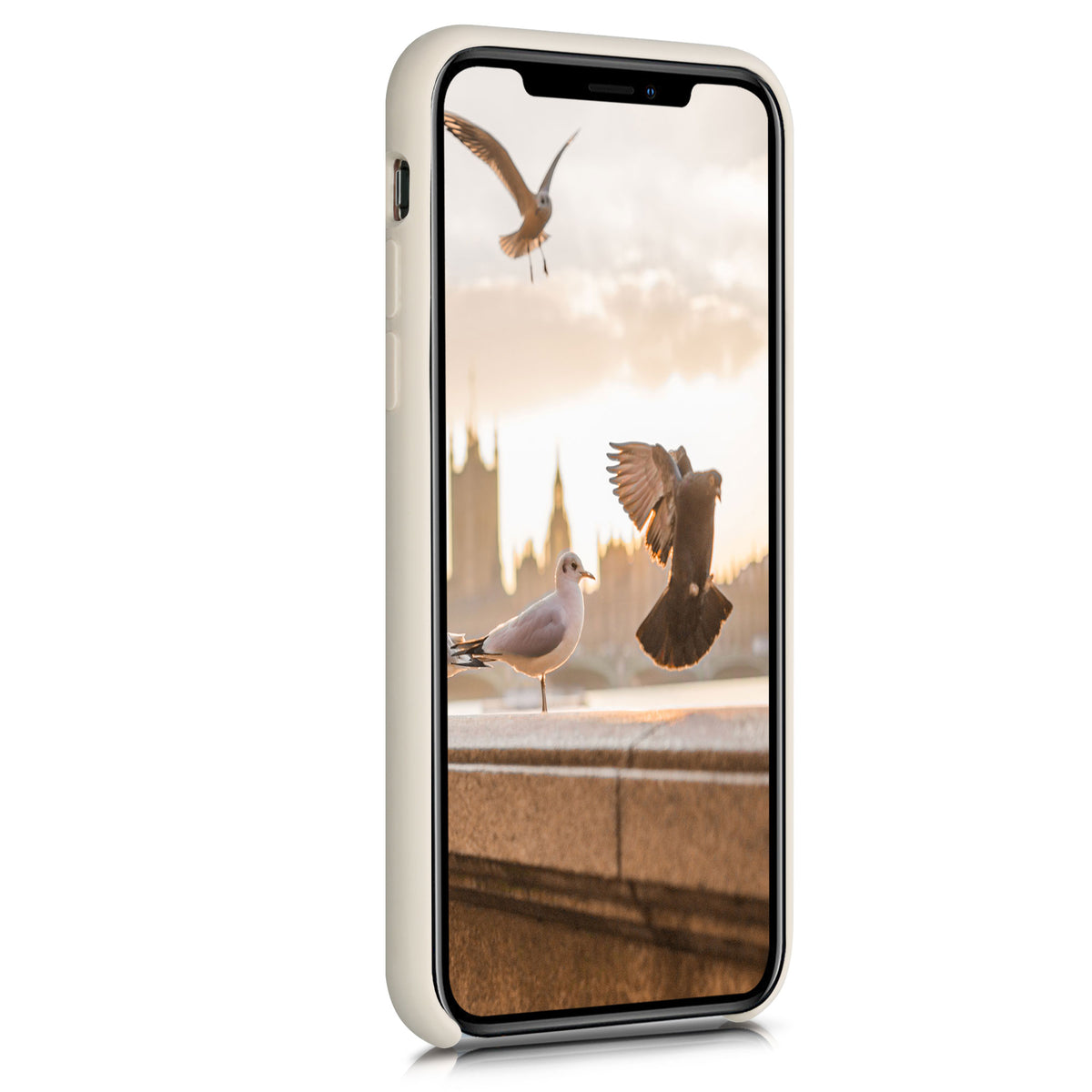 kwmobile Handyhülle für Apple iPhone XS Hülle - Case Silikon - Kabelloses Laden - Schutzhülle Cover
