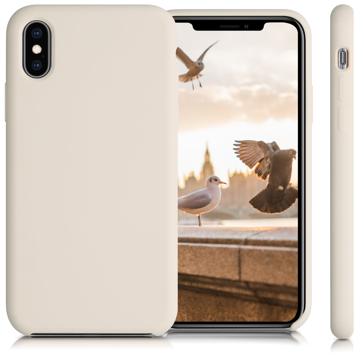 kwmobile Handyhülle für Apple iPhone XS Hülle - Case Silikon - Kabelloses Laden - Schutzhülle Cover