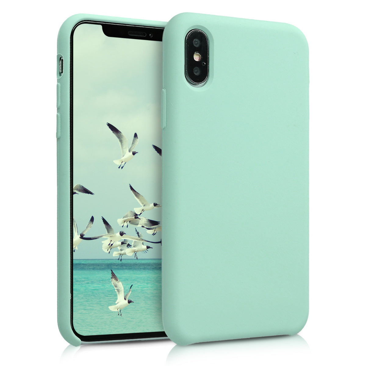kwmobile Handyhülle für Apple iPhone XS Hülle - Case Silikon - Kabelloses Laden - Schutzhülle Cover