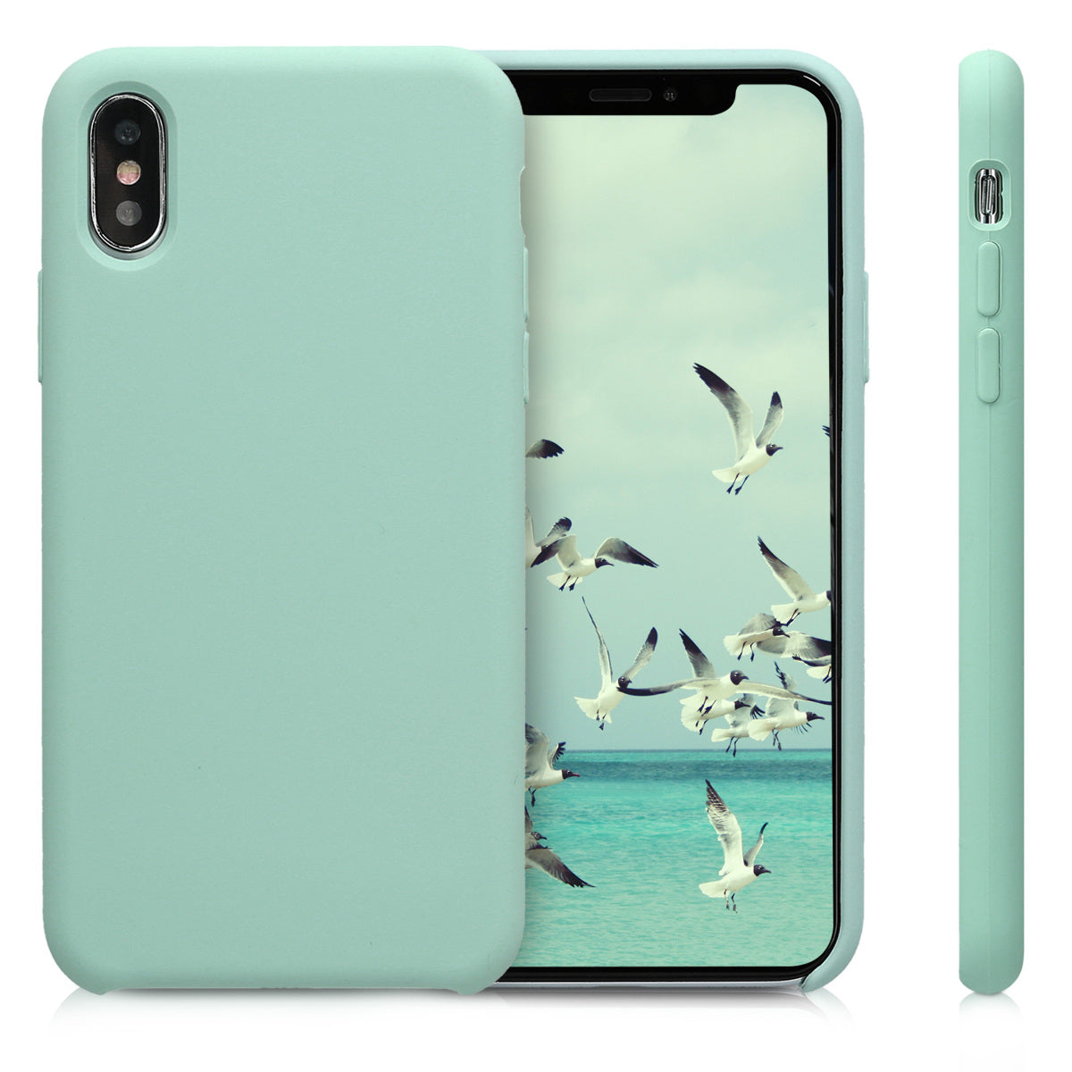 kwmobile Handyhülle für Apple iPhone XS Hülle - Case Silikon - Kabelloses Laden - Schutzhülle Cover