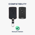 kwmobile Autoschlüssel Hülle kompatibel mit Renault 4-Tasten Autoschlüssel Karte (nur Keyless Go) - Kunstleder Schutzhülle Schlüsselhülle Don't touch my Key