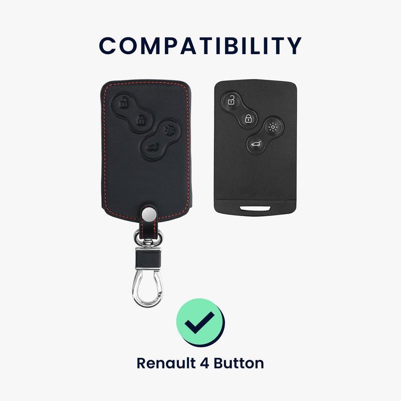 kwmobile Autoschlüssel Hülle kompatibel mit Renault 4-Tasten Autoschlüssel Karte (nur Keyless Go) - Kunstleder Schutzhülle Schlüsselhülle Don't touch my Key