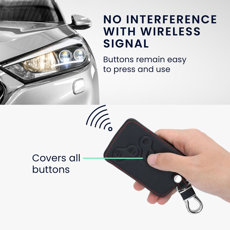 kwmobile Autoschlüssel Hülle kompatibel mit Renault 4-Tasten Autoschlüssel Karte (nur Keyless Go) - Kunstleder Schutzhülle Schlüsselhülle Don't touch my Key