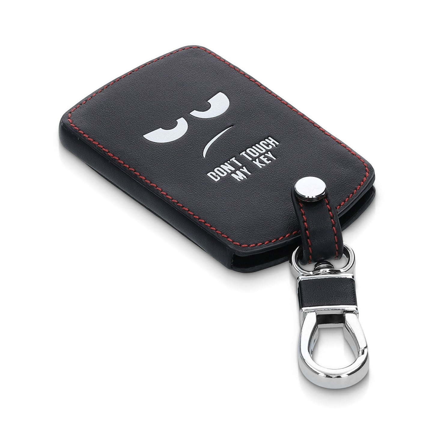 kwmobile Autoschlüssel Hülle kompatibel mit Renault 4-Tasten Autoschlüssel Karte (nur Keyless Go) - Kunstleder Schutzhülle Schlüsselhülle Don't touch my Key