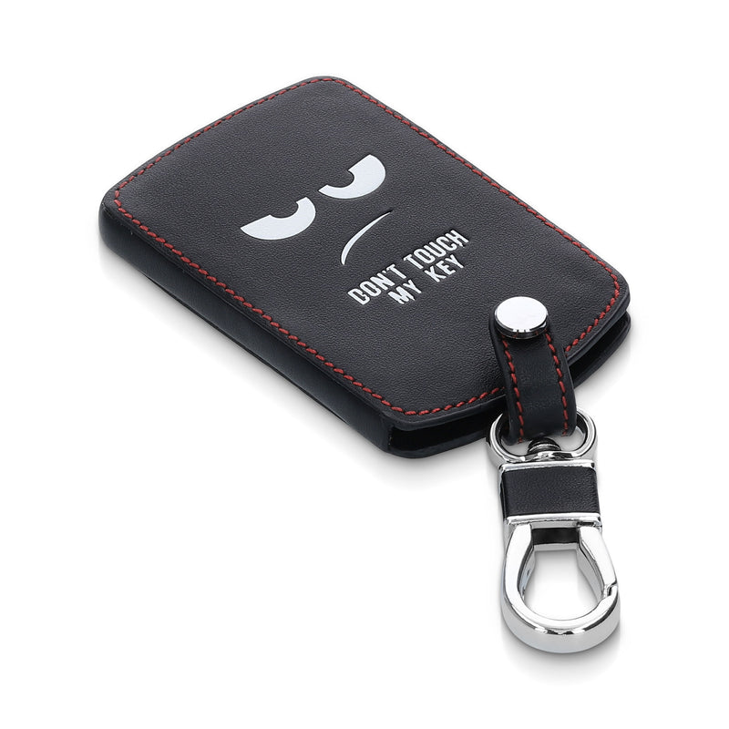 kwmobile Autoschlüssel Hülle kompatibel mit Renault 4-Tasten Autoschlüssel Karte (nur Keyless Go) - Kunstleder Schutzhülle Schlüsselhülle Don't touch my Key