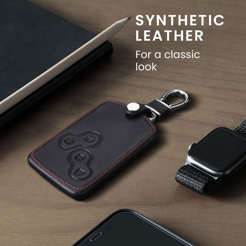kwmobile Autoschlüssel Hülle kompatibel mit Renault 4-Tasten Autoschlüssel Karte (nur Keyless Go) - Kunstleder Schutzhülle Schlüsselhülle Don't touch my Key