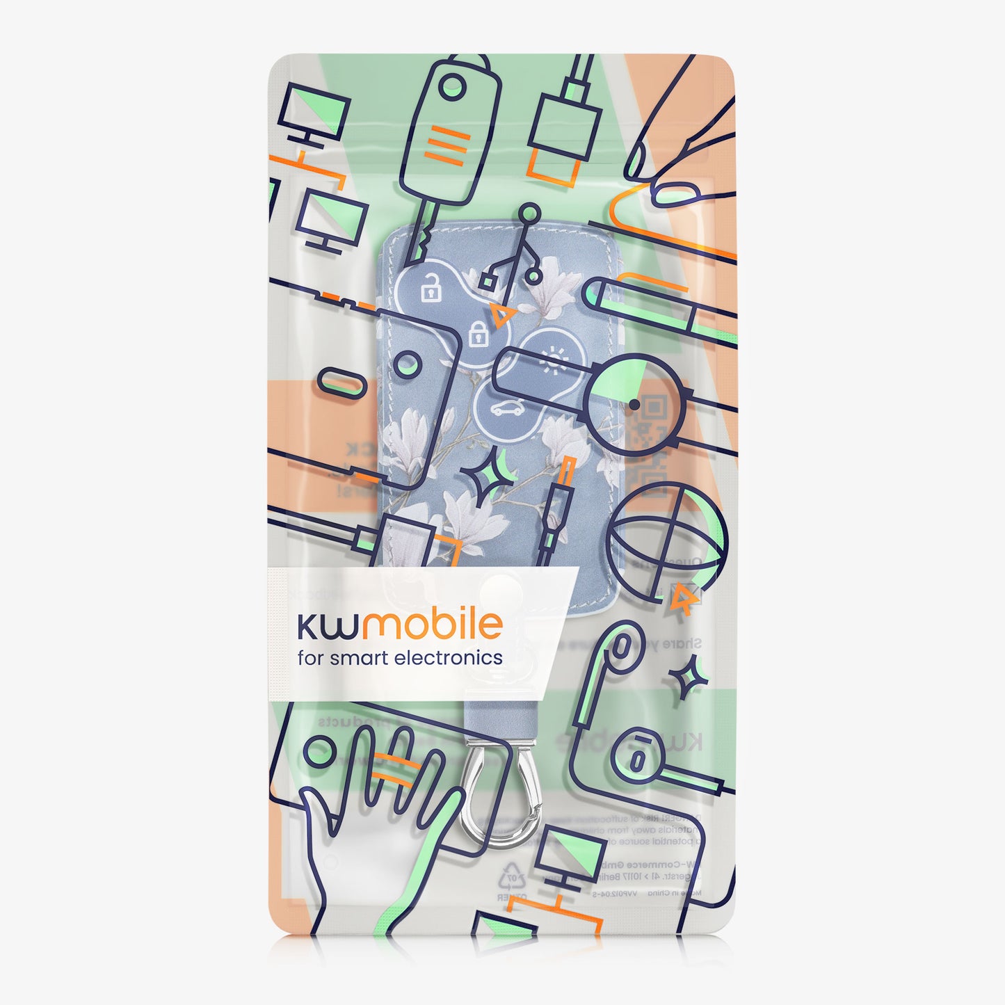 kwmobile Autoschlüssel Hülle kompatibel mit Renault 4-Tasten Autoschlüssel Karte (nur Keyless Go) - Kunstleder Schutzhülle Schlüsselhülle Don't touch my Key