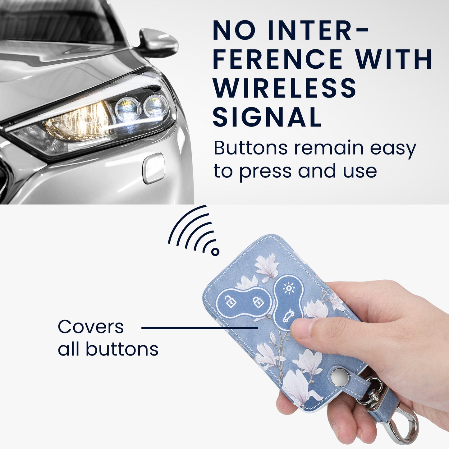 kwmobile Autoschlüssel Hülle kompatibel mit Renault 4-Tasten Autoschlüssel Karte (nur Keyless Go) - Kunstleder Schutzhülle Schlüsselhülle Don't touch my Key
