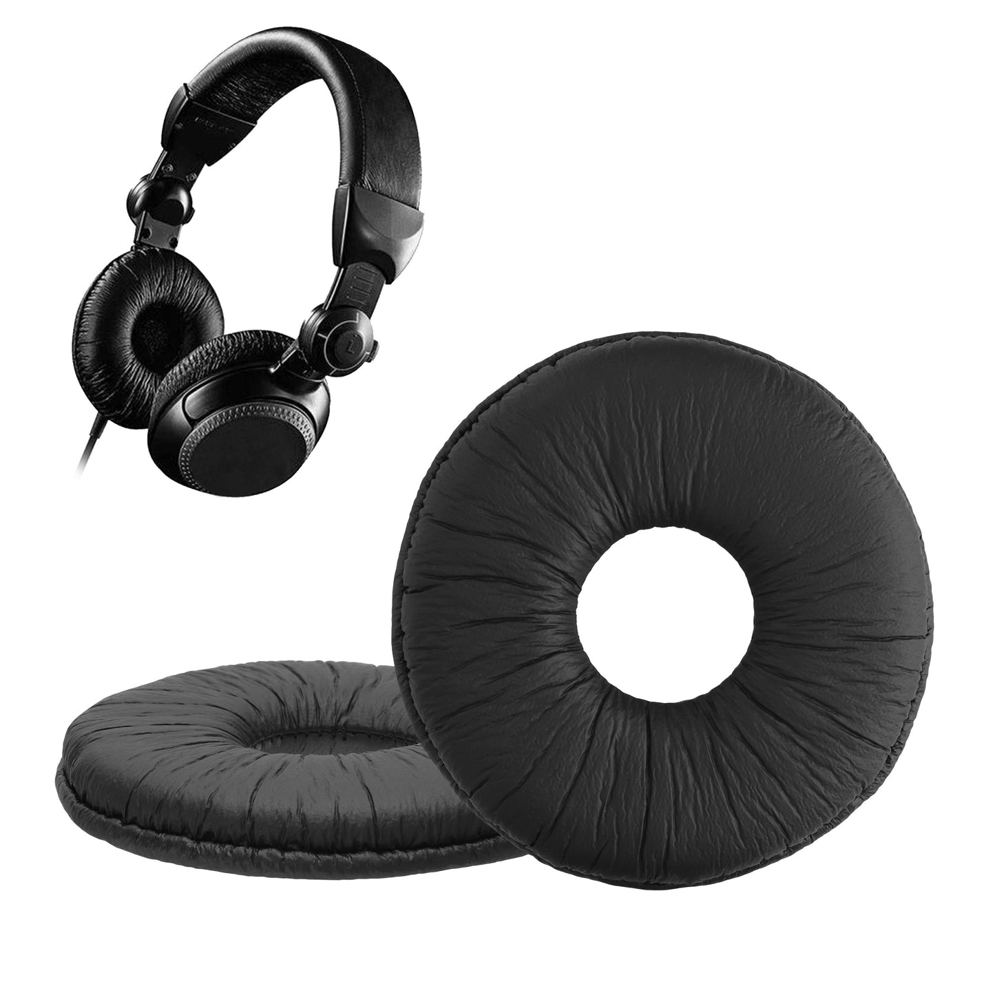 kwmobile 2x Ohr Polster für Technics RP DJ1200 / DJ1210 Ohrpolster - Ersatz Ohrpolster - Kopfhörer Ersatzteile - Kopfhörer Ersatzpolster für Over Ear Headphones Schwarz  