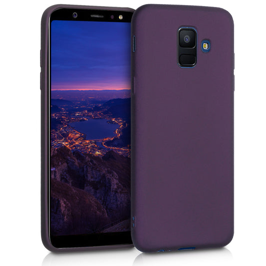 kwmobile Handyhülle für Samsung Galaxy A6 (2018) Hülle - Silikon Case metallisch schimmernd - Schutzhülle Cover